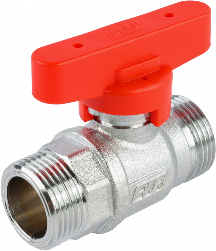 Кран шаровой FAR 3/4", НР, красн. бабочка, хром
